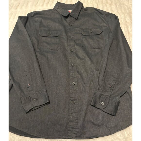 Wrangler Flex for Comfort Dark Gray Button-Down Shirt Cotton Blend Men's Size XL - Picture 4 of 16
